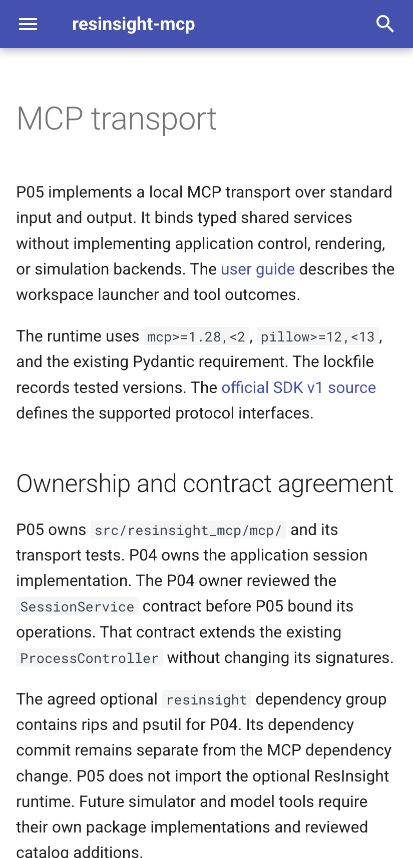 The developer guide remains readable in a narrow browser view.